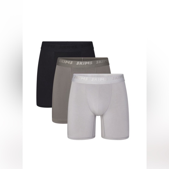SKIMS Other - SKIMS MENS 3 PACK 5” INSEAM BOXER BRIEF GUNMETAL MULTI S